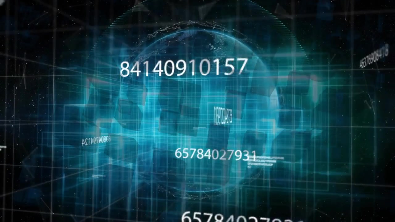 Digital Globe with Floating Data Streams and Network Connections