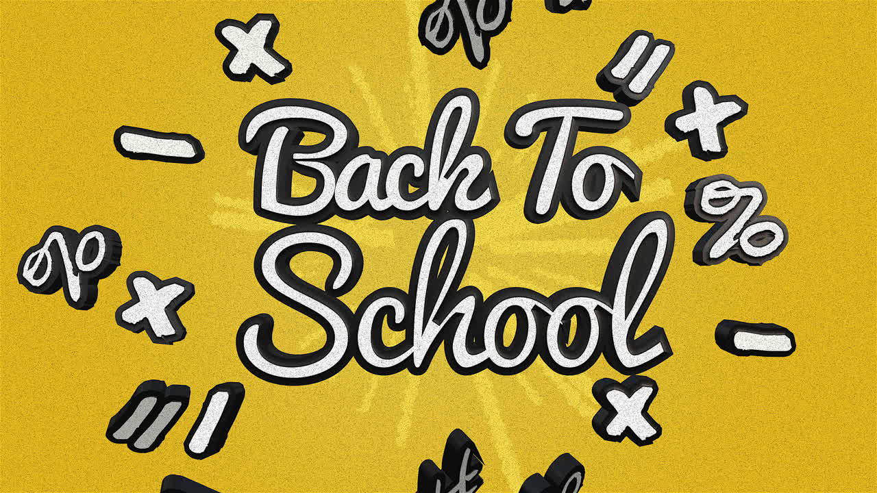 수학 기호 및 요소가 있는 학교로 돌아가기