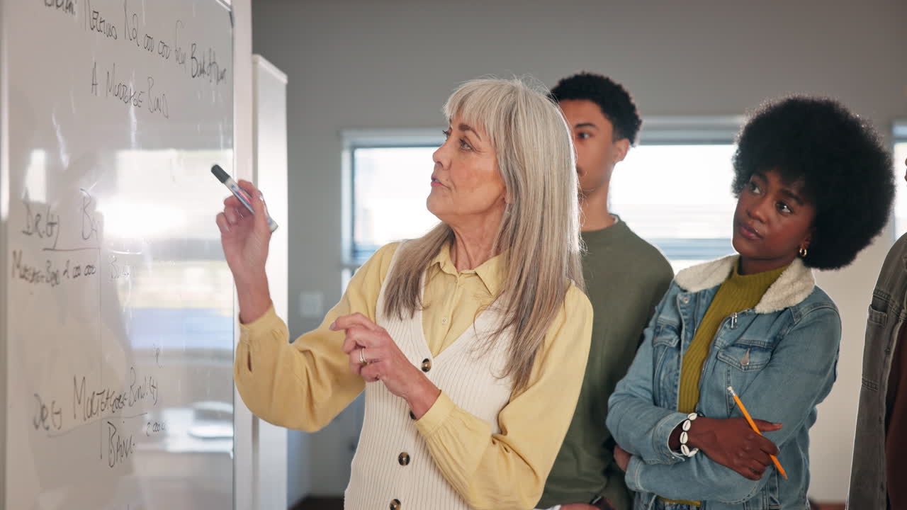 Group of people in a business meeting or classroom presentation