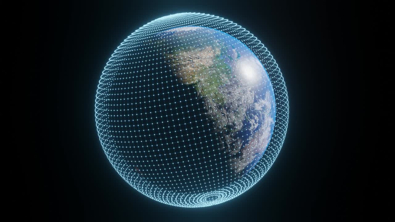 el planeta tierra girando. imágenes de video de tecnología. concepto de comunicación.