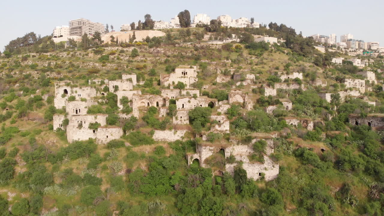Flying over abandoned Palestinian Lifta Village