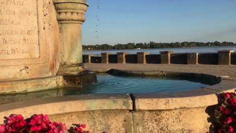 historical and beautiful rustic fountain near palic lake promenade