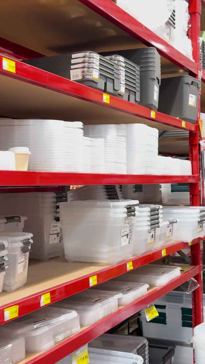 caminando por los pasillos de los contenedores de almacenamiento