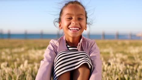 girl, kid and laughing in park