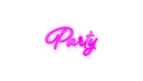 party in pink neon on white