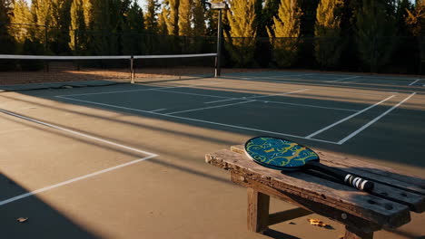 paddle tennis court in the afternoon sun