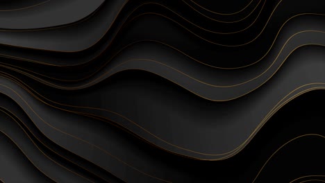 abstract black and bronze curved flowing waves motion background