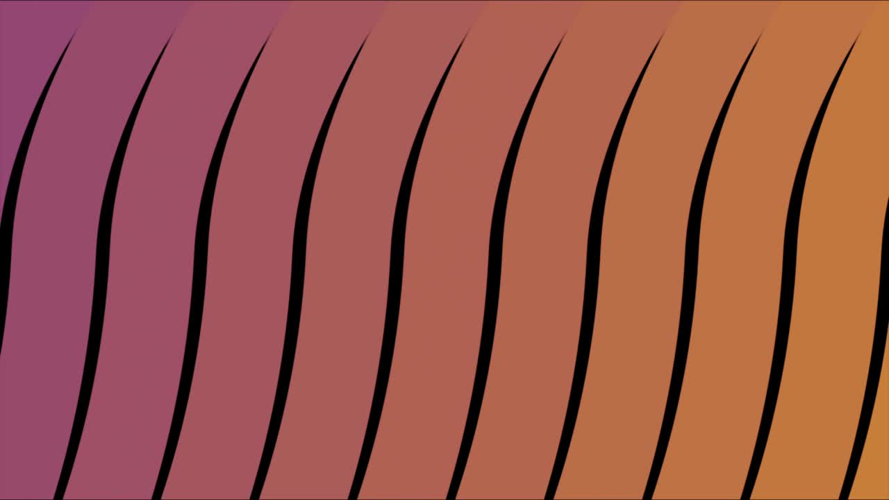 Graphic design of striped background moving waves. Animation. Abstraction of colorful moving wavy striped background