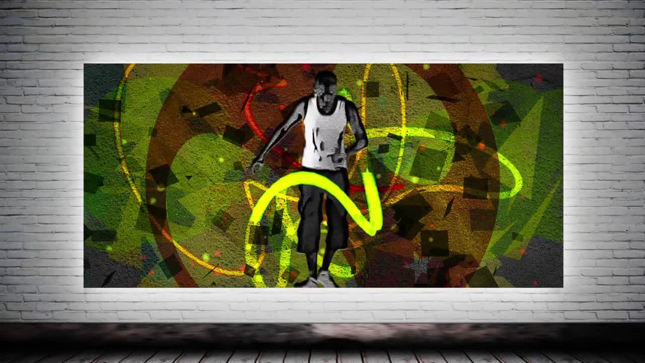 el deportista bailarín y el graffiti