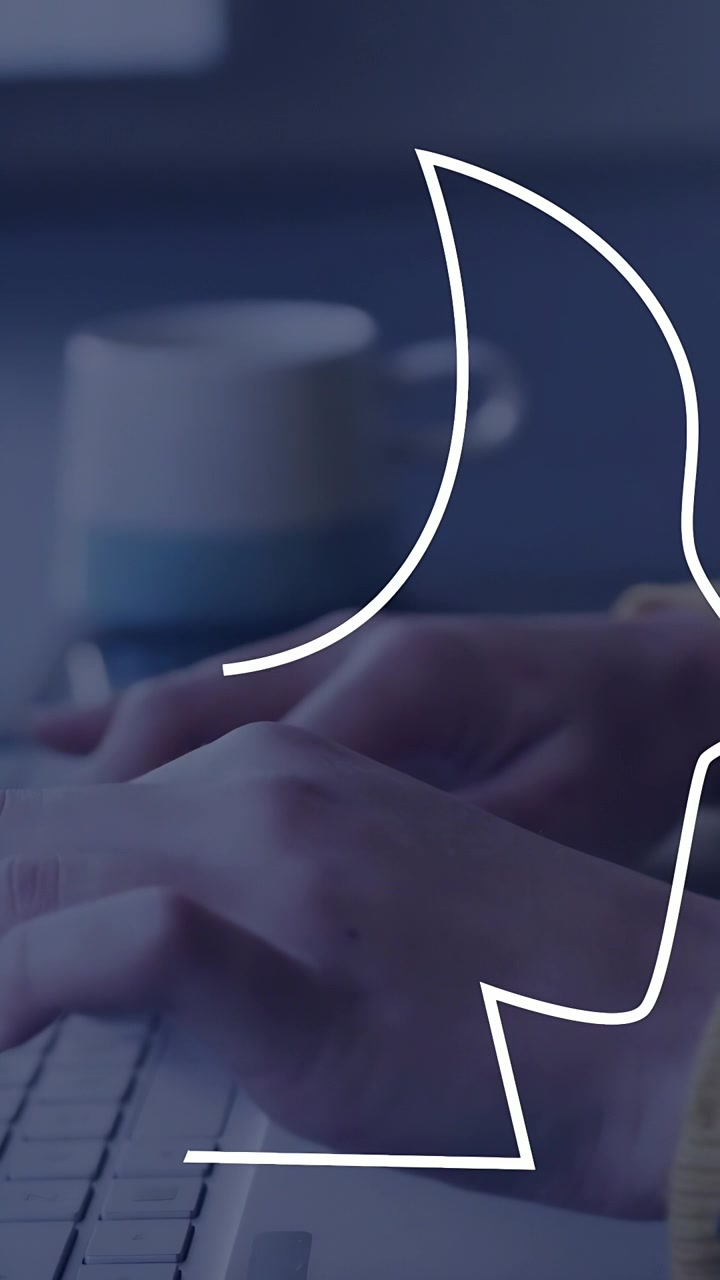 Vertical video: Hands typing on keys starting AI outline, brain chip, binary flowing for tech demo