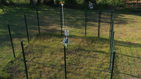 aerial tilt down shot of the operational weather machine