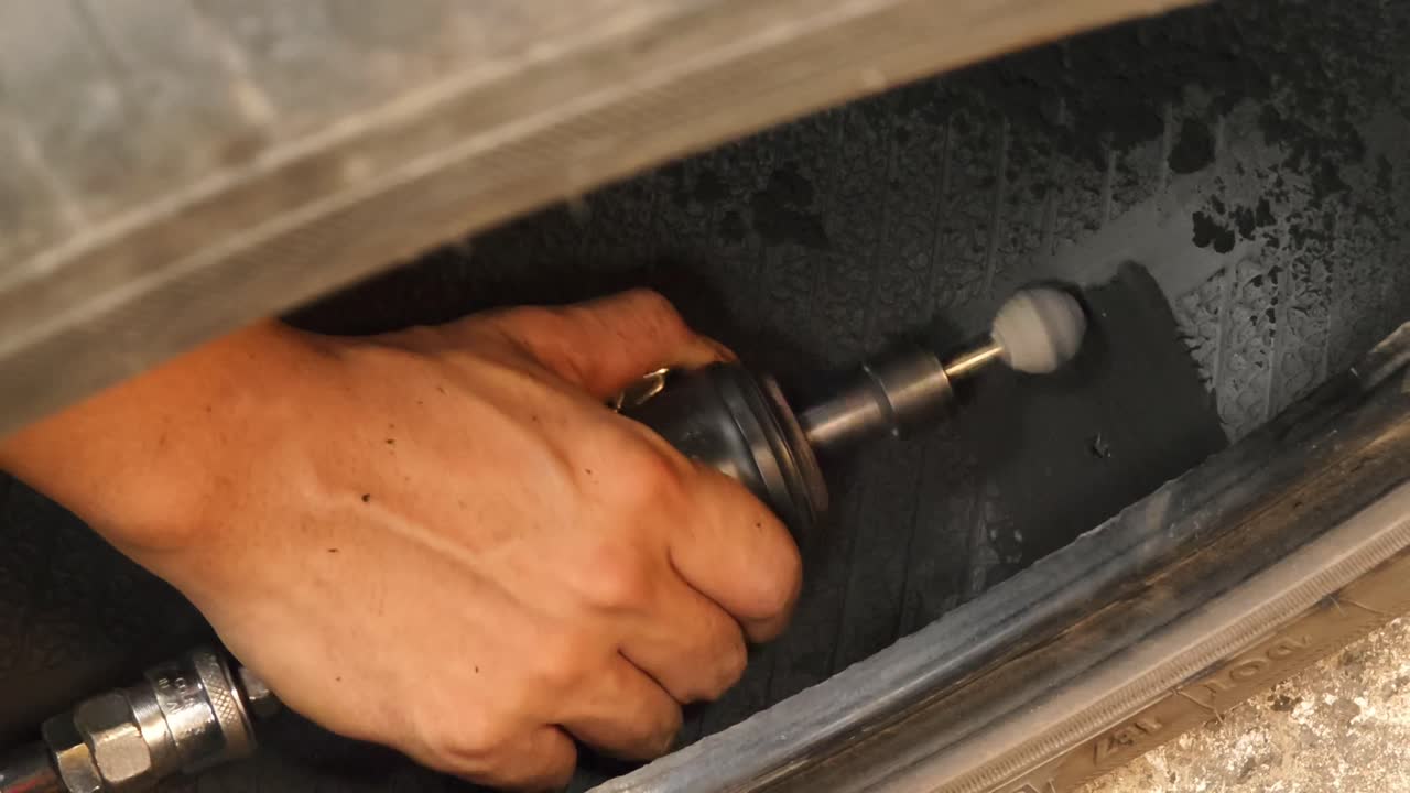 Tire Repair in Progress