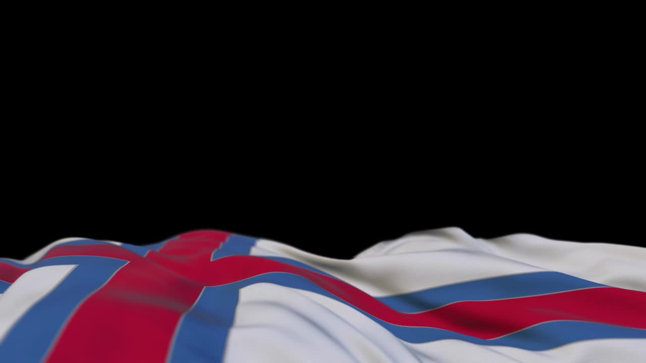 바람의 루프에 흔들리는 파로 섬 직물 발, 바람에 흔들린 파로 섬 봉제, 반 채워진 검은 바탕, 텍스트를 위한 장소, 20 초 루프.