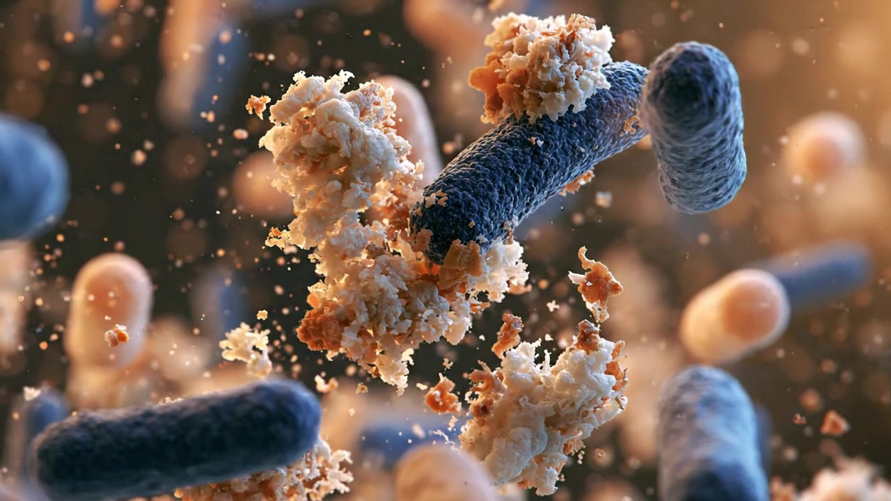 Mani guantate che manipolano materiale biologico microscopico in condizioni di laboratorio