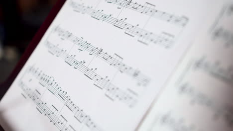 close up view of musical score