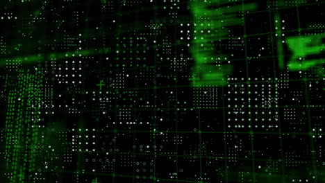 animation of digital data processing over black background
