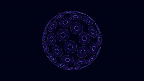 abstract 3d render of colorful circle patterns on sphere