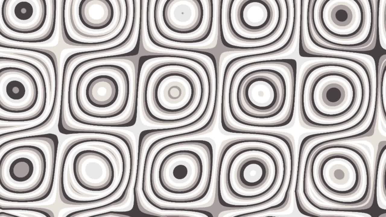 물결처럼 움직이는 단색 사각형의 컴퓨터 애니메이션