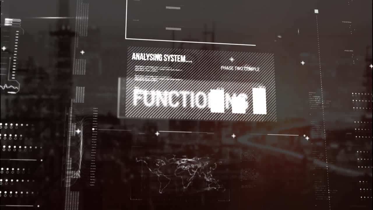 Animation of data processing over building site