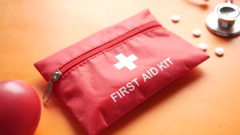 first aid kit with medical supplies