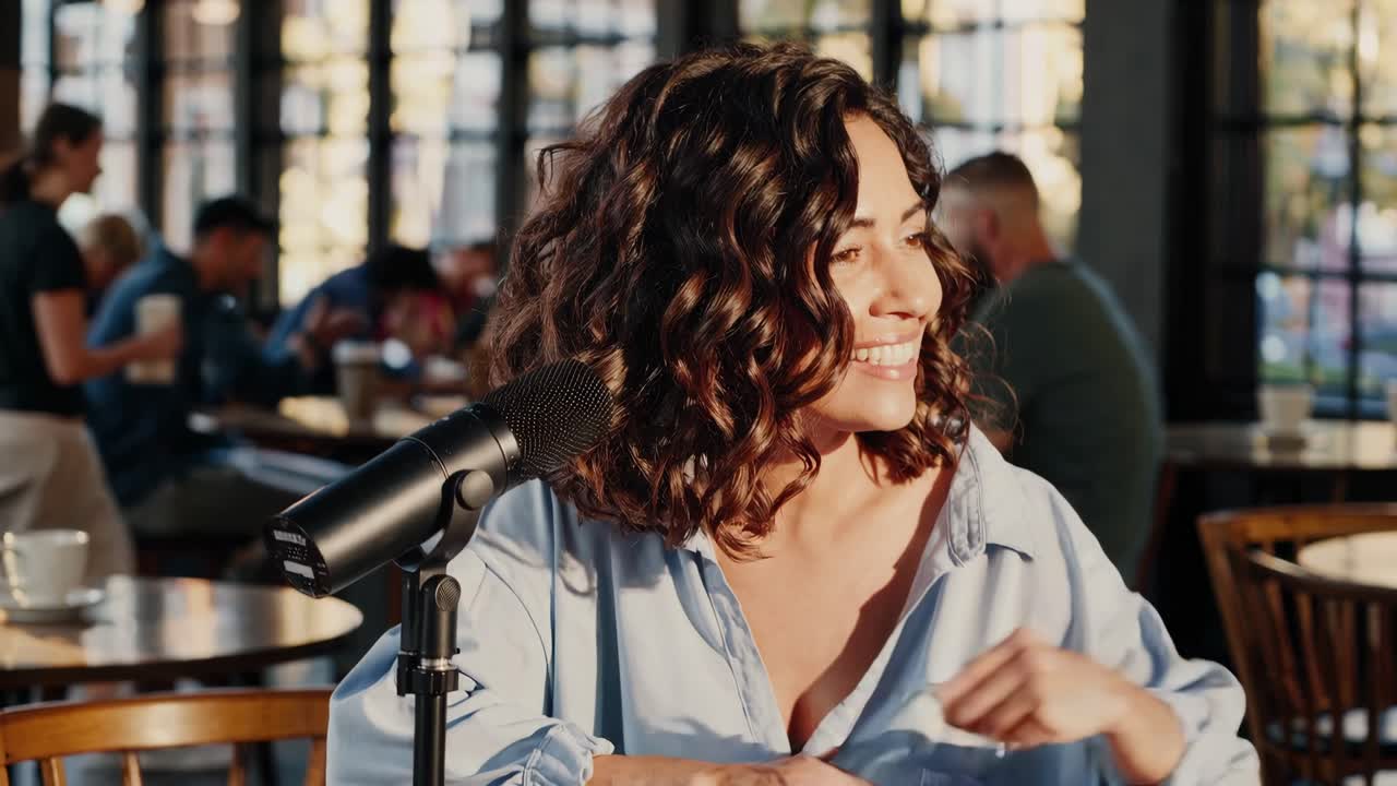 Podcastinterview på en Café