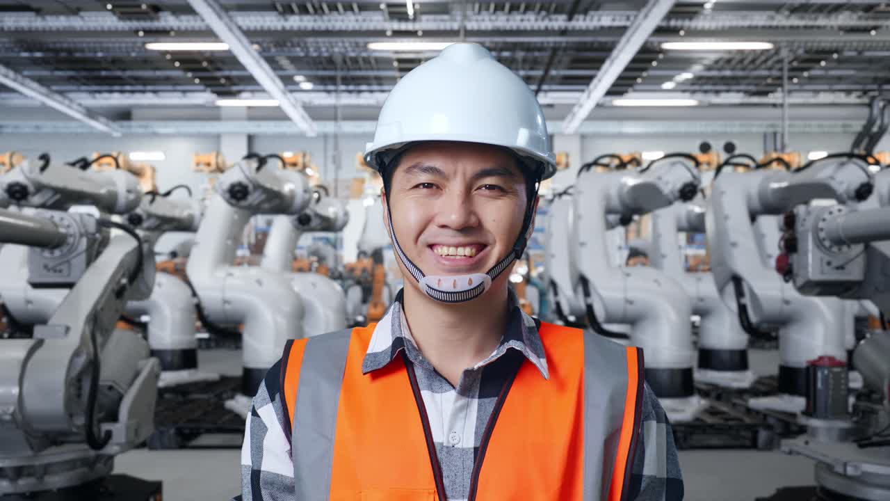 산업 로 을 가진 공장 노동자