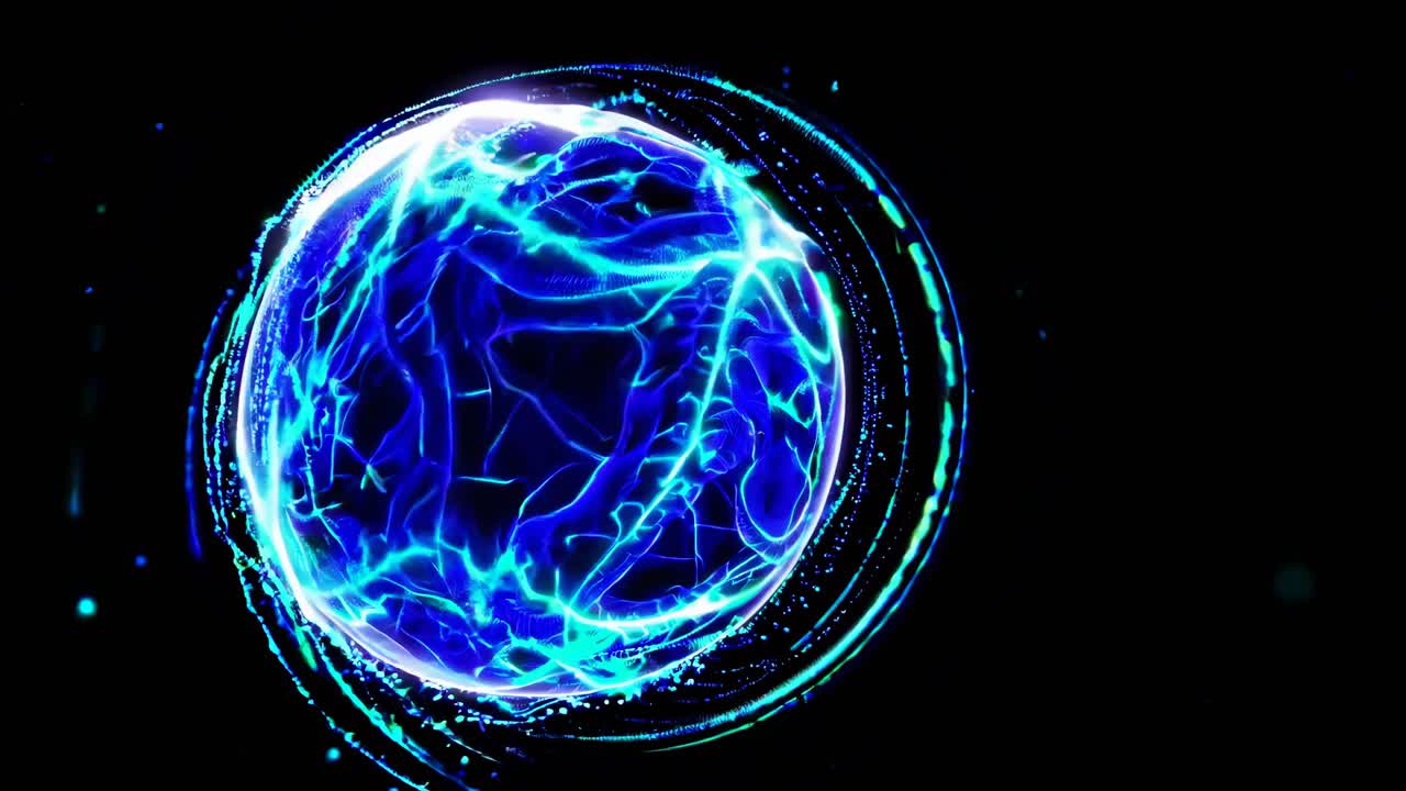 Abstract Glowing Sphere in a Vortex