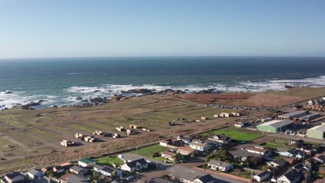 close-up panning aerial shot of glass beach at the noyo headlands in fort bragg, california. 4k