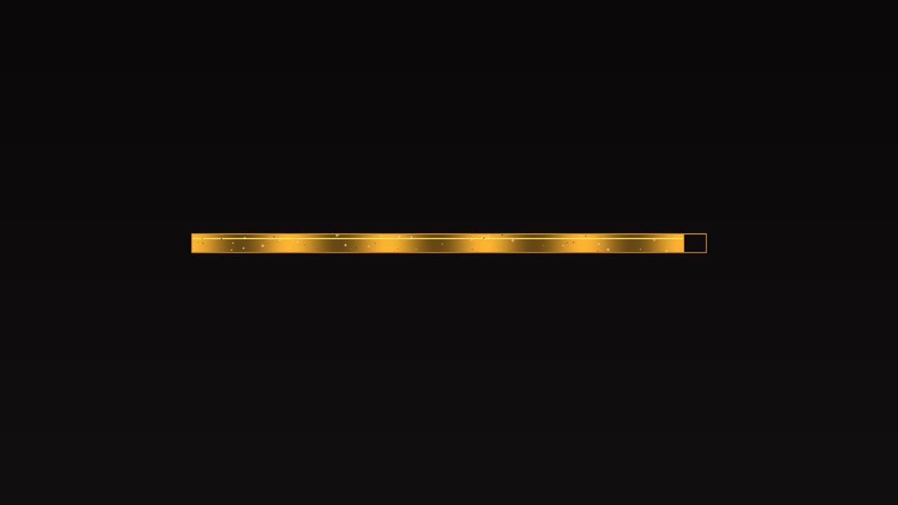 Vengono visualizzate una barra di avanzamento e una barra di caricamento con un semplice design dorato su sfondo nero. Questi strumenti aiutano i creator di video a mostrare chiaramente lo stato di caricamento