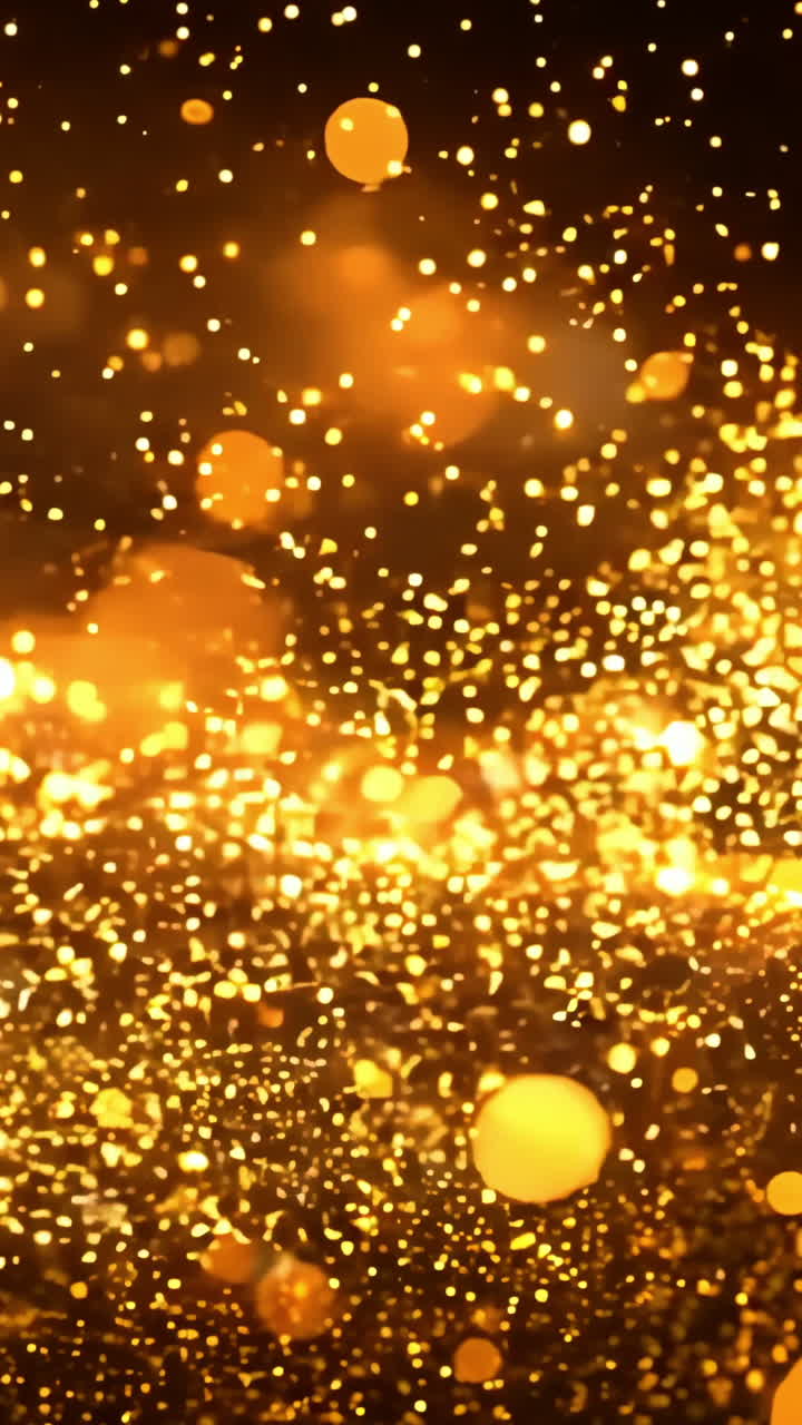 A bright and shiny image of gold and black with many small dots. The image has a bright and cheerful mood, and it seems to be a representation of a starry night sky
