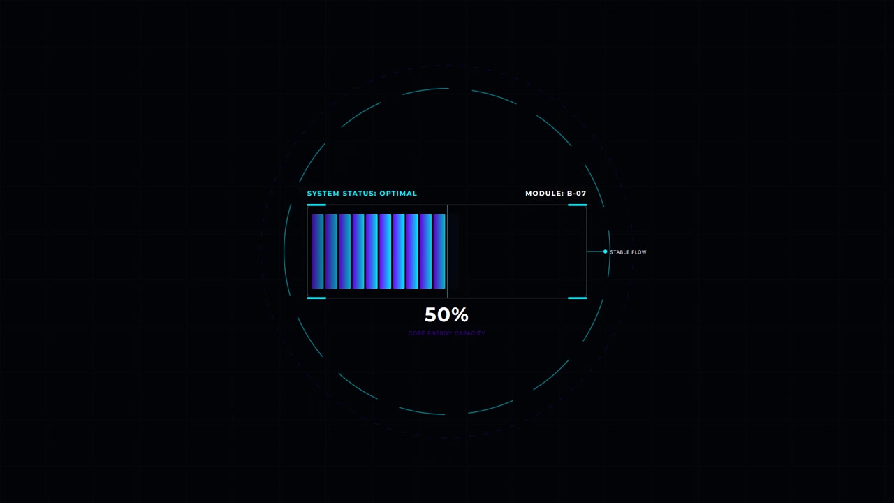 Futuristic Digital Loading Progress Bar Interface