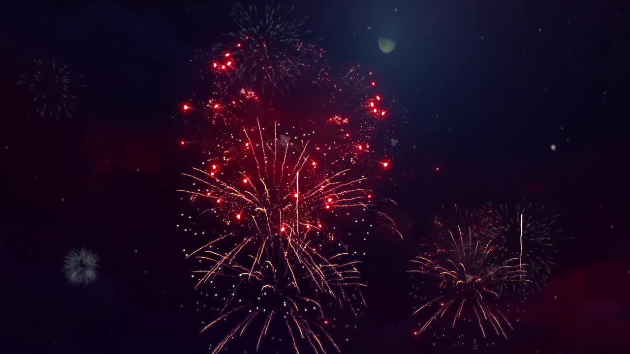 4k bucle abstracto sin costuras de fuegos artificiales reales muestran el fondo de la explosión.