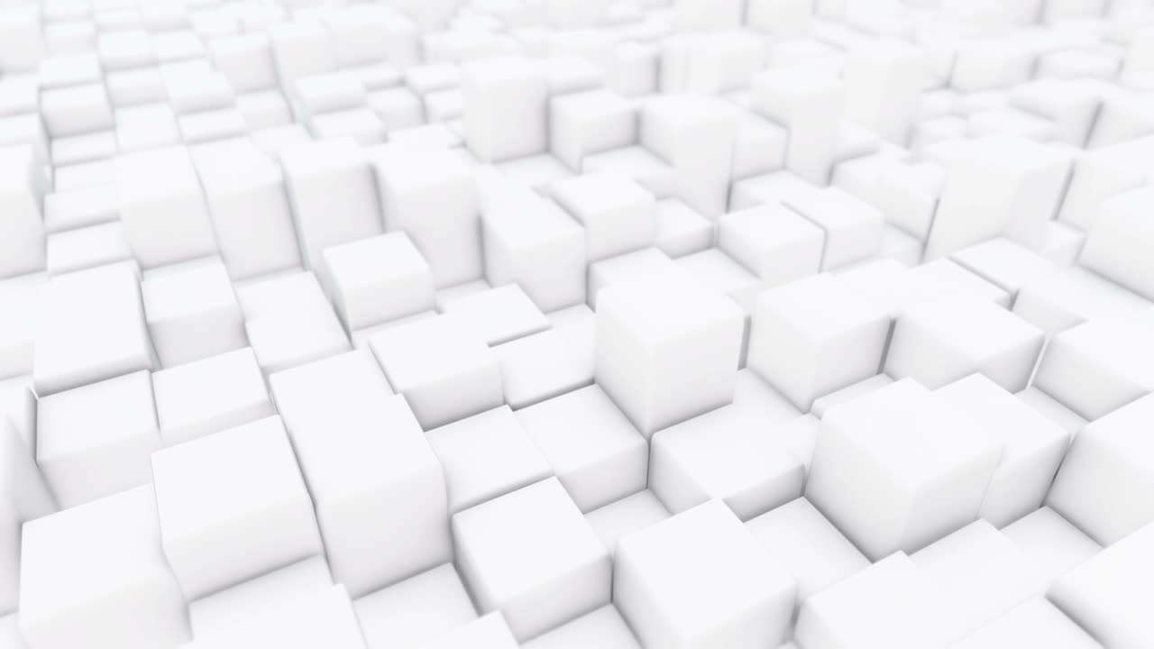 Abstract white cubes animation seamless loop