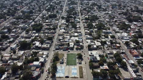 The-city-of-Tampico-filmed-from-above-by-drone,-located-in-Veracruz,-Mexico