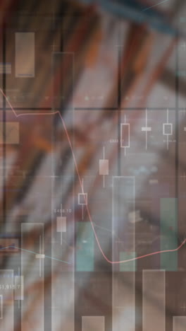 animación del procesamiento de datos financieros en el almacén