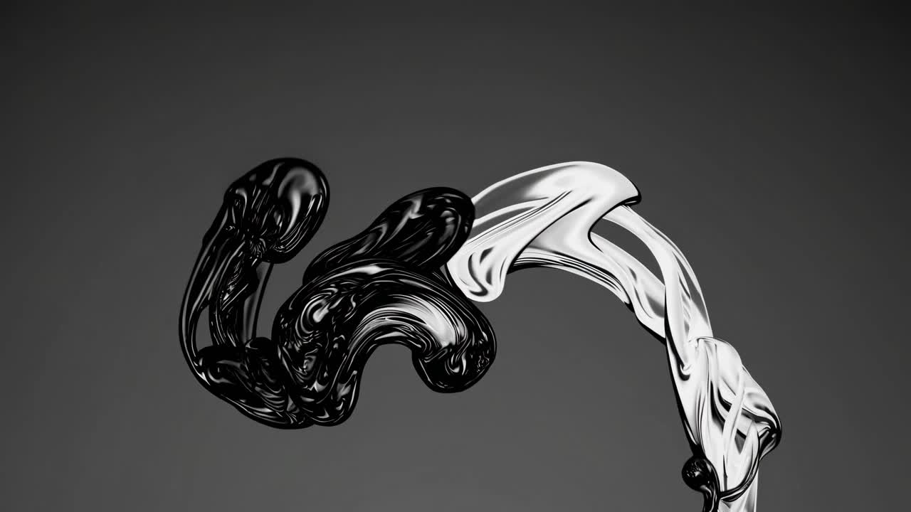 Arte fluida astratta in bianco e nero