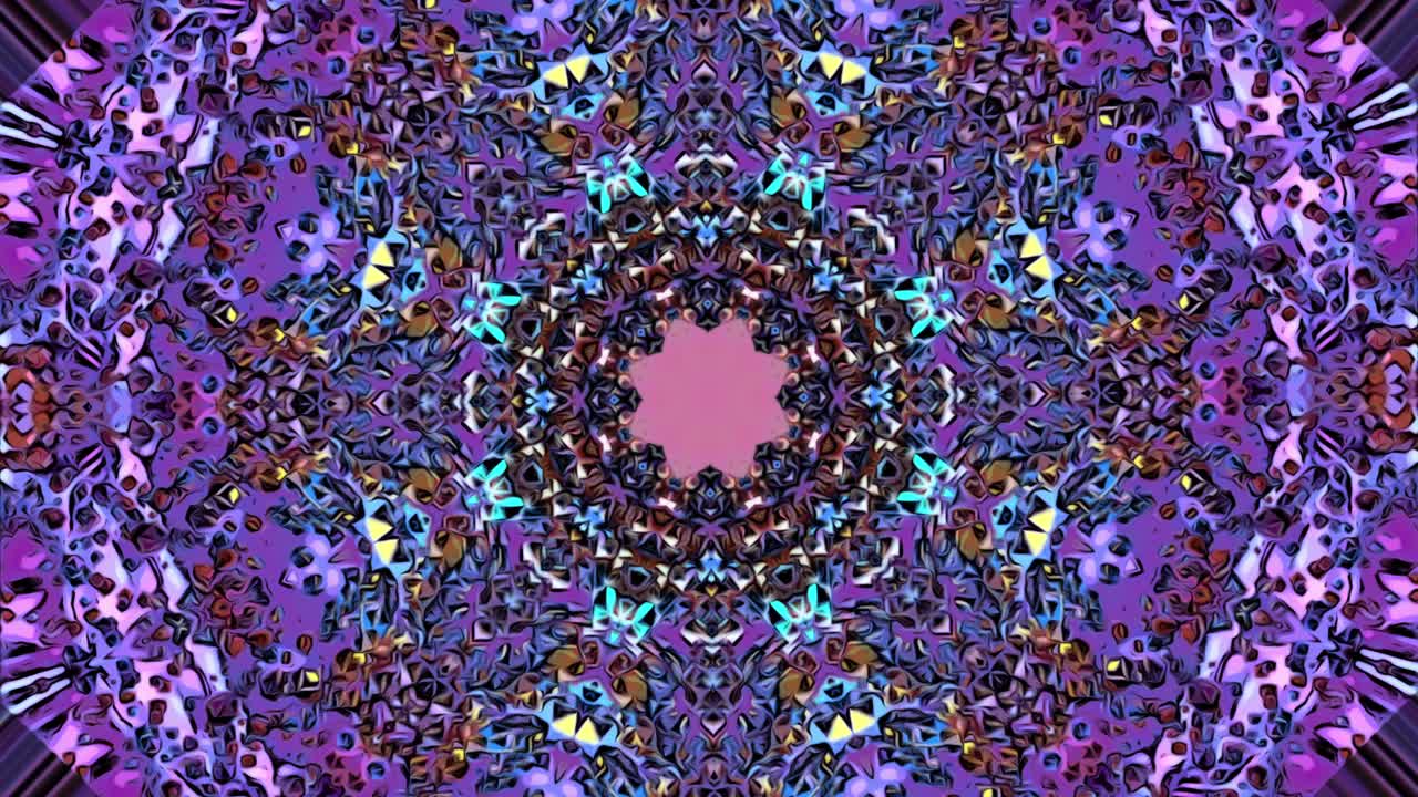 Purple Mandala: A Symmetrical and Psychedelic Abstract Art Design