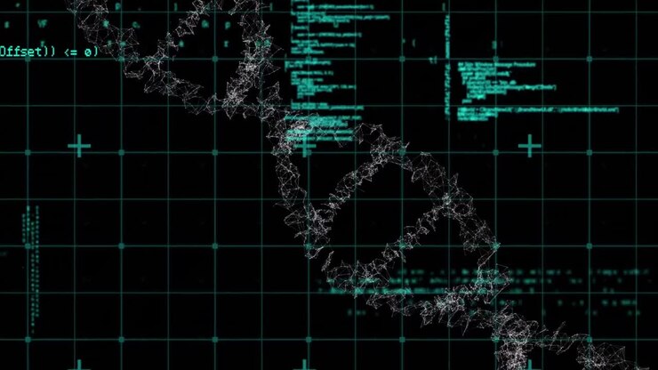 Animation of dna strand spinning and medical data processing