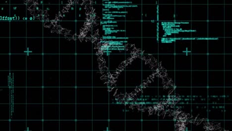 Animation-of-dna-strand-spinning-and-medical-data-processing