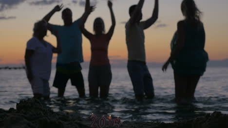 new year celebration on the beach