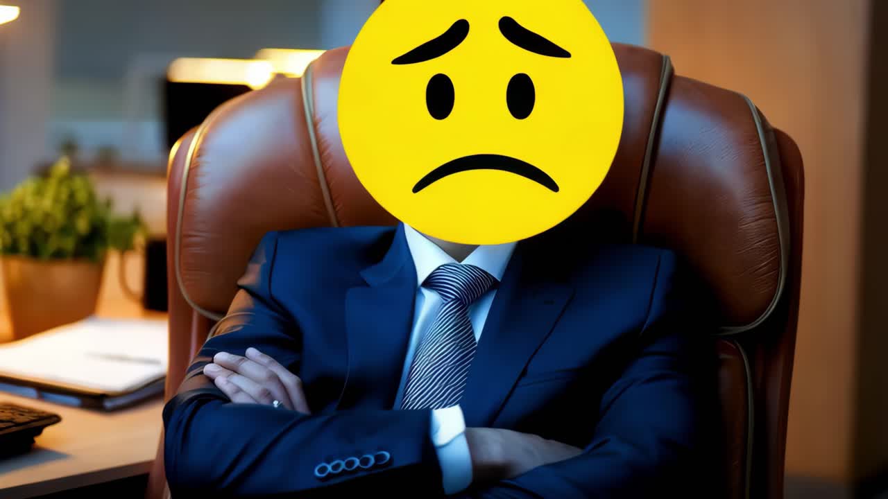 사무실 의자 에 앉은 슬픈 사업가