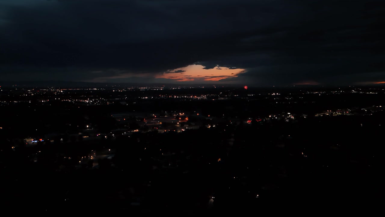 Fireworks over the 4th of July drone