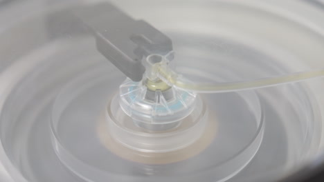 working centrifuge equipment. close up. machine extracting plasma from blood for prp therapy.