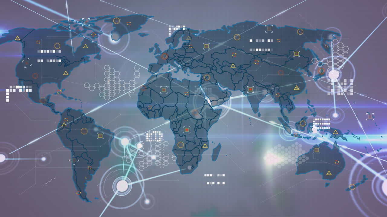 animación del procesamiento de datos sobre un fondo blanco