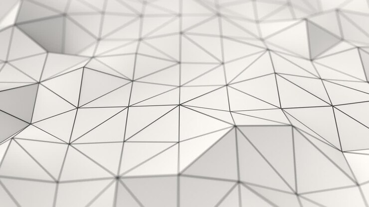 White low poly displaced surface with black lines