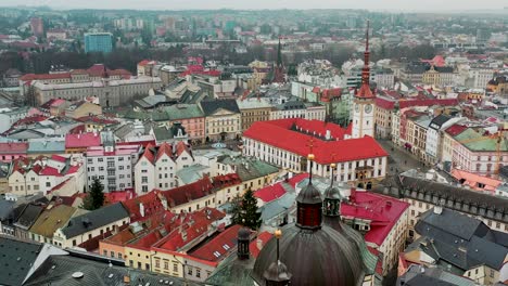 olomouc city in czech republic - beautiful panoramic aerial view by drone