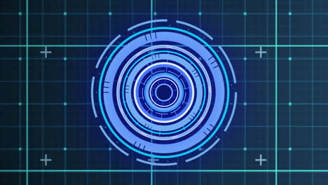 animación de escaneo de alcance sobre procesamiento de datos en fondo oscuro