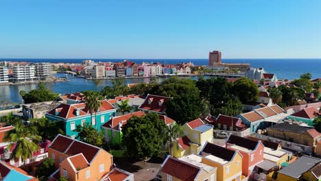 aerial flyover otrobanda to reveal handelskade district willemstad curacao