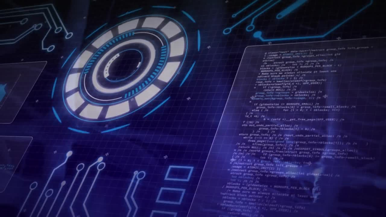 Animation of dna strand and scientific data processing over blue background
