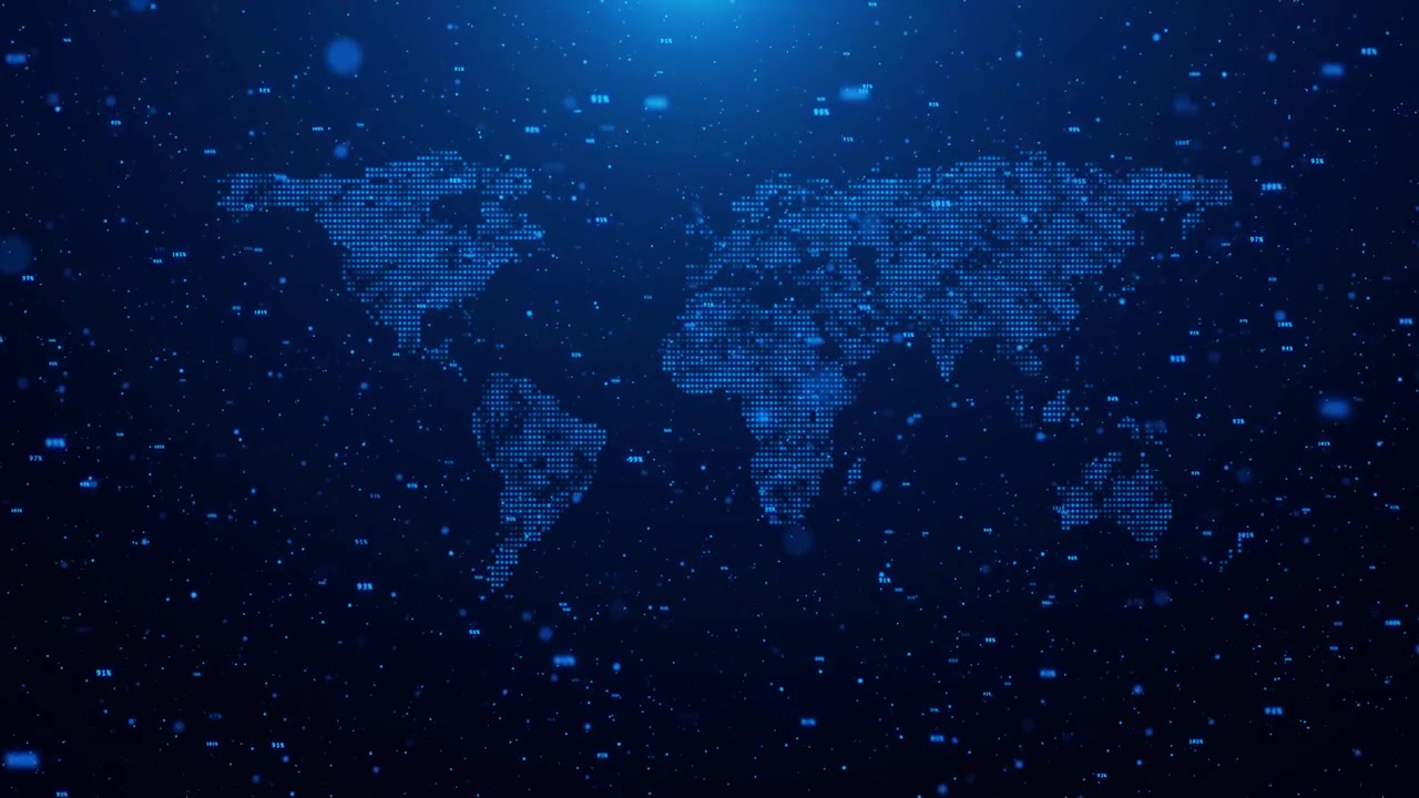 World map animation world map with node and line connection worldwide business navigation and travel